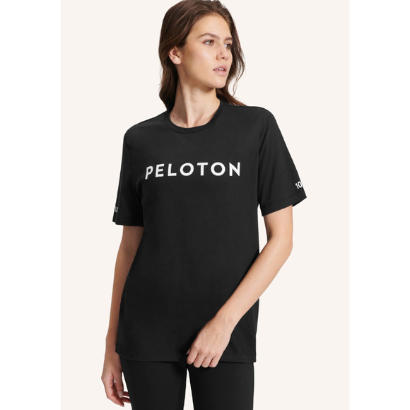Peloton Shirt Women XL Black Reach 100 Classic Short Sleeve Crew Neck Athleisure - Picture 1 of 12